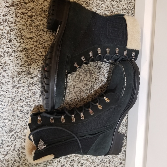 Chanel Winter Lace Up Combat  Boots - Picture 12 of 17